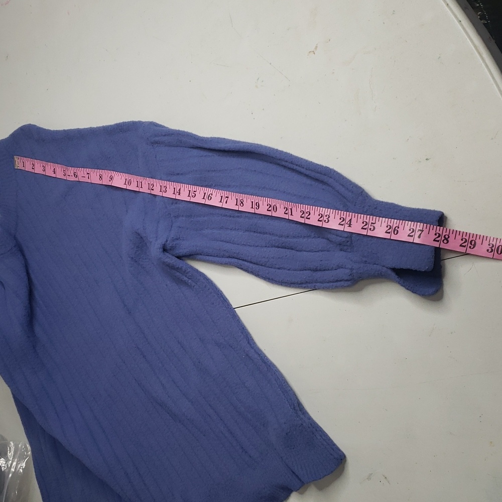 Aerie Womens Butter Cream Crew Neck Slouchy Thick Sweater Size L Oversized Blue - Picture 13 of 16